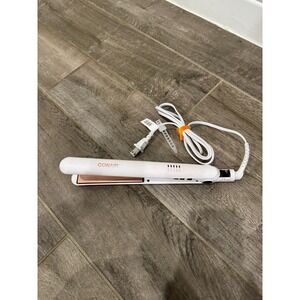 Conair Ceramic Flat Iron White Rose Gold Adjustable Heat Hair Straightener